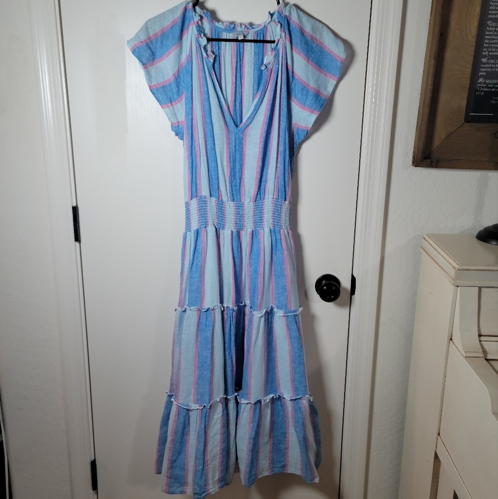 Rails Amellia Linen Blend Midi Striped Dress | Rails Dress | Spring Dress Small
